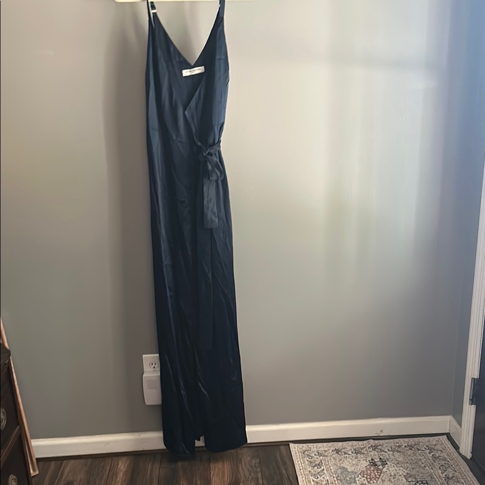 Amanda Uprichard Silk Navy Blue Maxi Dress